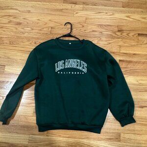 SHEIN Dark Green Los Angeles Sweater